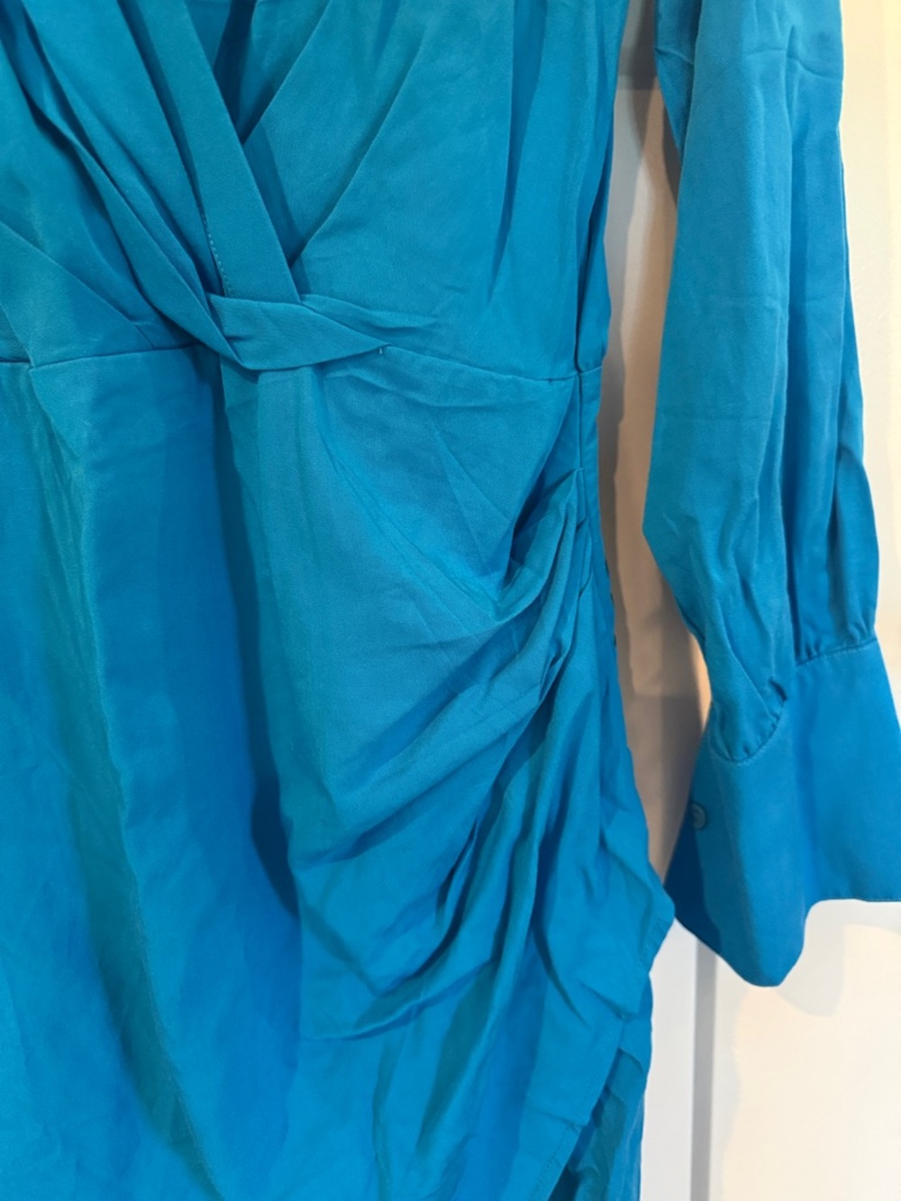 FORE Blue Wrap-Style Long Sleeve Dress - Picture 4 of 5